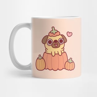 Cute Pug In Pumpkin Funny Thanksgiving Mug